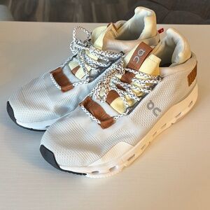 On Running CloudNova White and Tan Sneakers